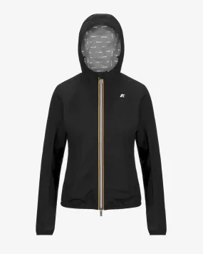 Giubbino nero Dot Lily dalla linea slim in nylon taffetà con cappuccio