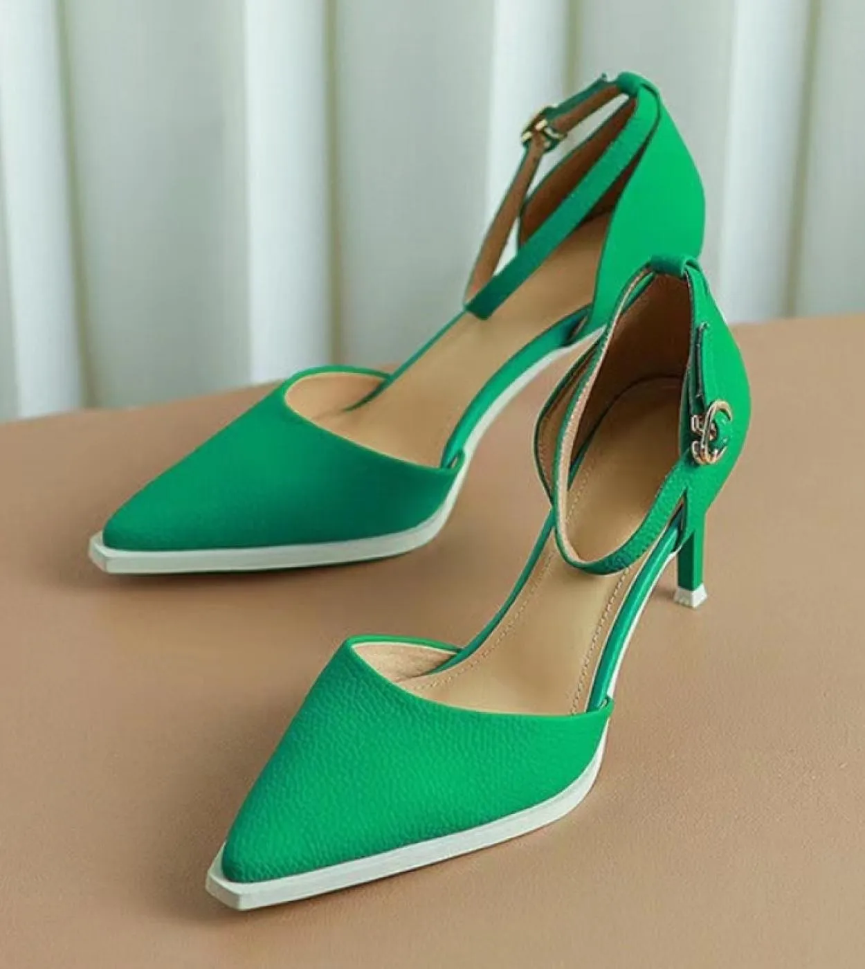 High Heels Women Sandals Fashion Pointed Toe Shoes 2022 Summer New Trend Office Dress Designer Green Pumps Women Shoes
