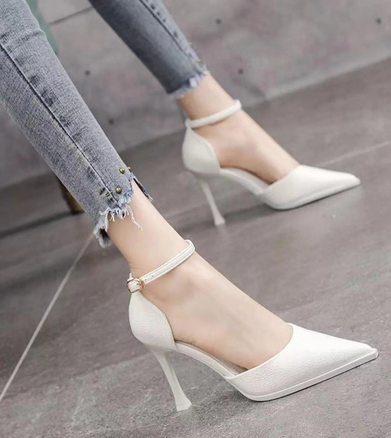 High Heels Women Sandals Fashion Pointed Toe Shoes 2022 Summer New Trend Office Dress Designer Green Pumps Women Shoes