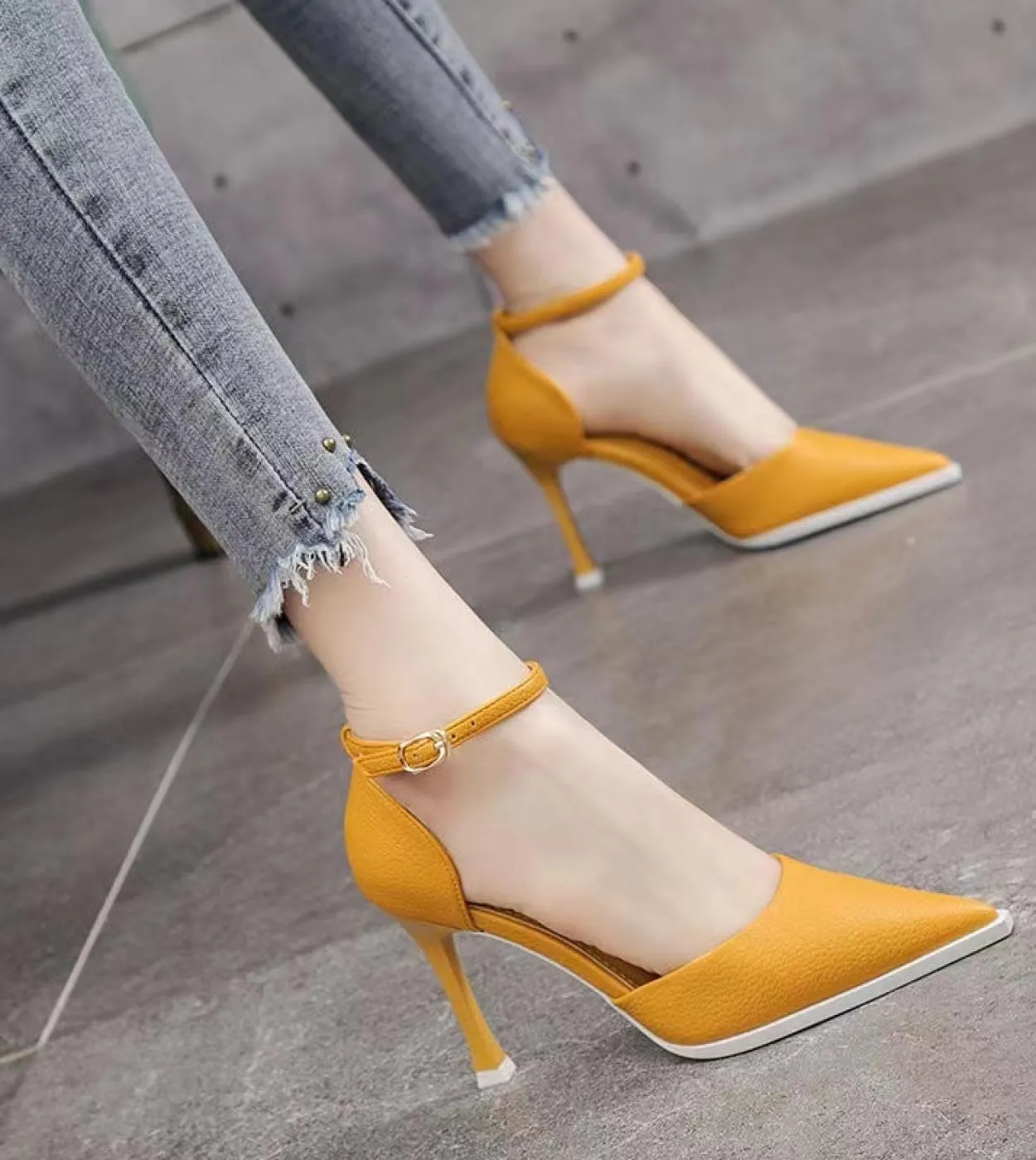 High Heels Women Sandals Fashion Pointed Toe Shoes 2022 Summer New Trend Office Dress Designer Green Pumps Women Shoes