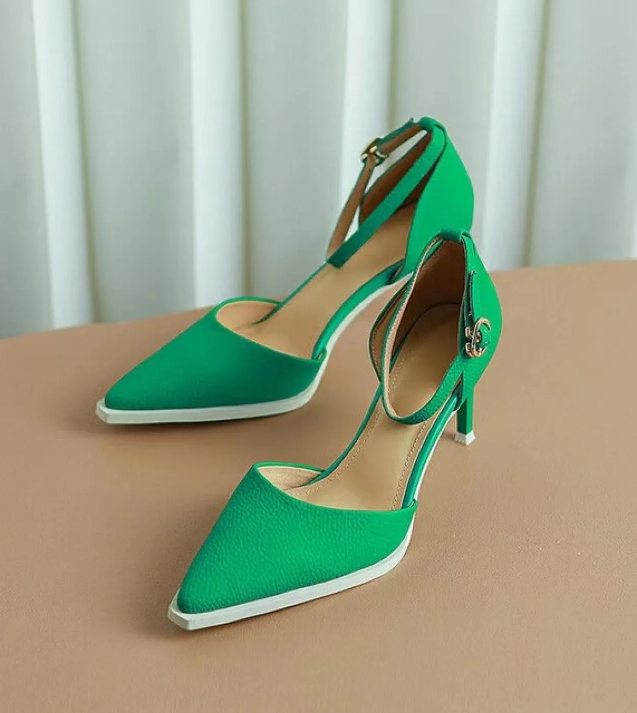 High Heels Women Sandals Fashion Pointed Toe Shoes 2022 Summer New Trend Office Dress Designer Green Pumps Women Shoes