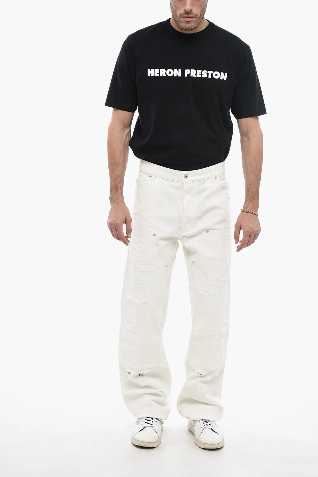 Pantaloni Cargo CARPENTER in Denim Distressed